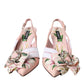 Dolce & Gabbana Pink Lily Crystal Cady Slingback Heel Shoes