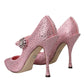 Dolce & Gabbana Pink Strass Crystal Heels Pumps Shoes