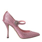 Dolce & Gabbana Pink Strass Crystal Heels Pumps Shoes