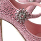 Dolce & Gabbana Pink Strass Crystal Heels Pumps Shoes