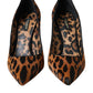 Dolce & Gabbana Brown Leopard Calf Hair Heels Pumps Shoes