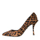 Dolce & Gabbana Brown Leopard Calf Hair Heels Pumps Shoes