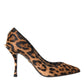 Dolce & Gabbana Brown Leopard Calf Hair Heels Pumps Shoes