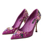 Dolce & Gabbana Purple Embellished High Heels Pumps Shoes