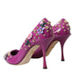 Dolce & Gabbana Purple Embellished High Heels Pumps Shoes