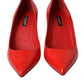 Dolce & Gabbana Red Patent Leather Kitten Heels Pumps Shoes