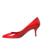 Dolce & Gabbana Red Patent Leather Kitten Heels Pumps Shoes