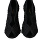 Dolce & Gabbana Black Cordonetto Ricamo Pump Open Toe Shoes