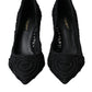 Dolce & Gabbana Black Cordonetto Ricamo Pump Heels Shoes