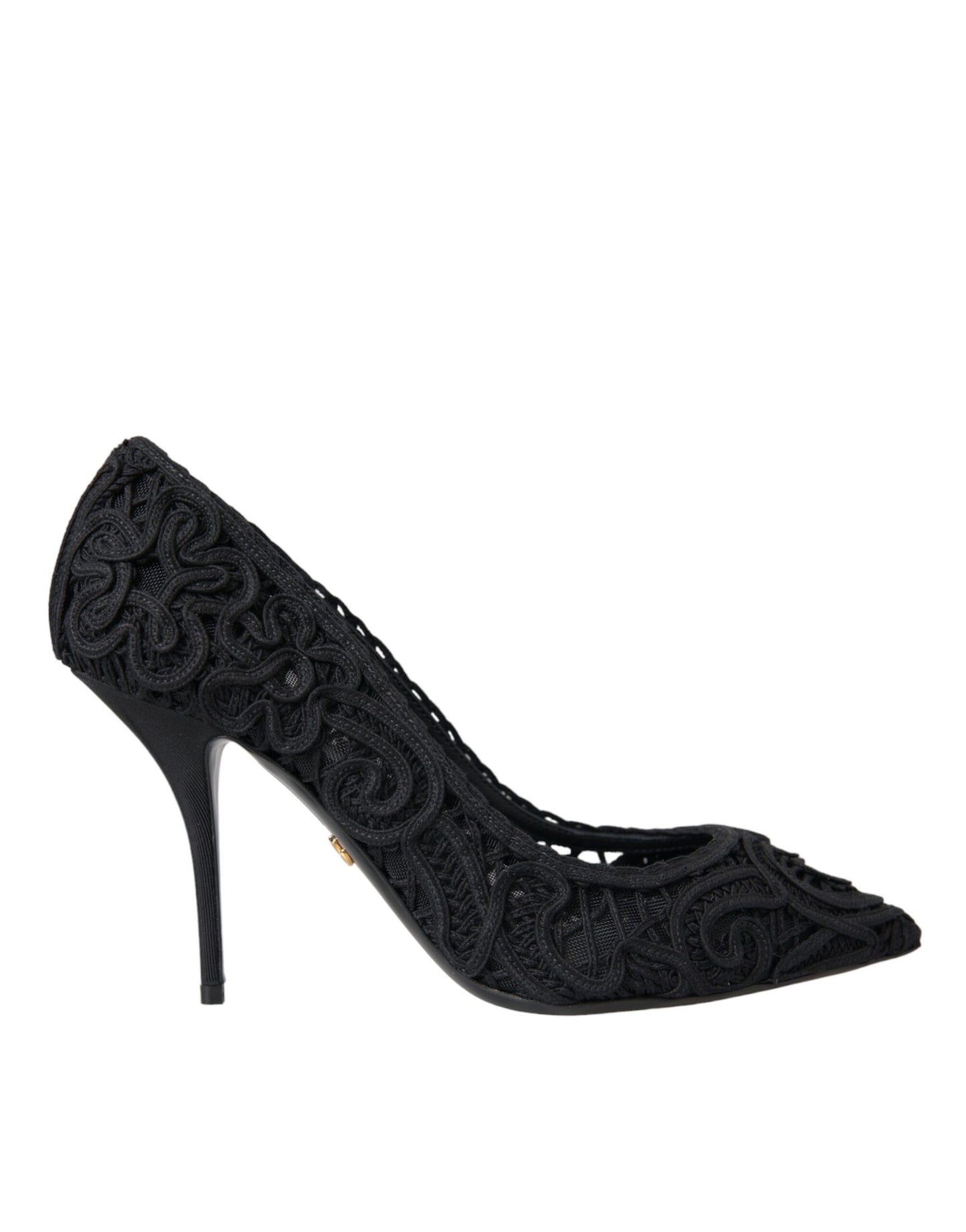 Dolce & Gabbana Black Cordonetto Ricamo Pump Heels Shoes