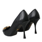 Dolce & Gabbana Black Devotion Leather Heels Pumps Shoes