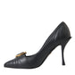 Dolce & Gabbana Black Devotion Leather Heels Pumps Shoes