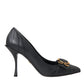 Dolce & Gabbana Black Devotion Leather Heels Pumps Shoes