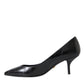 Dolce & Gabbana Black Eel Leather Kitten Heels Pumps Shoes