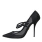 Dolce & Gabbana Black Mesh Mary Janes Heels Pumps Shoes