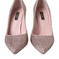 Dolce & Gabbana Pink Strass Crystal Heels Pumps Shoes