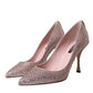 Dolce & Gabbana Pink Strass Crystal Heels Pumps Shoes