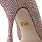 Dolce & Gabbana Pink Strass Crystal Heels Pumps Shoes