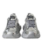 Dolce & Gabbana Silver Leather Super Queen Sneakers Shoes