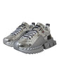 Dolce & Gabbana Silver Leather Super Queen Sneakers Shoes