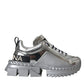 Dolce & Gabbana Silver Leather Super Queen Sneakers Shoes