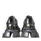 Dolce & Gabbana Silver Leather Super Queen Sneakers Shoes