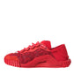 Dolce & Gabbana Red Lace NS1 Low Top Casual Sneakers Shoes