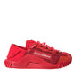 Dolce & Gabbana Red Lace NS1 Low Top Casual Sneakers Shoes