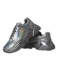 Dolce & Gabbana Silver Iridescent DAYMASTER Leather Sneakers Shoes