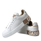 Dolce & Gabbana White Portofino Leather Logo Sneaker Shoes