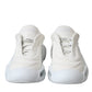 Dolce & Gabbana White Padded Fabric Wave Low Top Sneakers Shoes