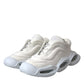 Dolce & Gabbana White Padded Fabric Wave Low Top Sneakers Shoes