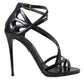 Dolce & Gabbana Black Bellucci Leather Heels Sandals Shoes