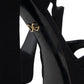 Dolce & Gabbana Black Leather Platform Heels Sandals Shoes