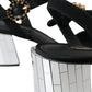 Dolce & Gabbana Black Crystal Ankle Strap Keira Sandal Shoes