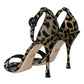 Dolce & Gabbana Gold Leopard Lurex High Heel Sandals Shoes