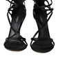 Dolce & Gabbana Black Keira Satin Heels Sandals Shoes