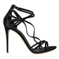 Dolce & Gabbana Black Keira Satin Heels Sandals Shoes