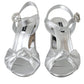 Dolce & Gabbana Silver Crystal Ankle Strap Keira Sandal Shoes