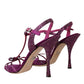 Dolce & Gabbana Purple Strass Ankle Strap Heels Sandals Shoes