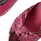 Dolce & Gabbana Pink Exotic Leather Kitten Heels Slides Shoes