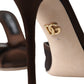 Dolce & Gabbana Brown Suede Leather Slides Heels Sandals Shoes