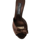 Dolce & Gabbana Brown Suede Leather Slides Heels Sandals Shoes