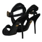 Dolce & Gabbana Black Suede Crystals Keira Sandals Shoes