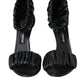 Dolce & Gabbana Black Leather Keira Heels Sandals Shoes