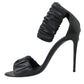 Dolce & Gabbana Black Leather Keira Heels Sandals Shoes