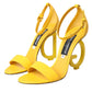 Dolce & Gabbana Yellow Leather DG Heels Sandals Shoes