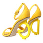 Dolce & Gabbana Yellow Leather DG Heels Sandals Shoes