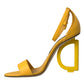 Dolce & Gabbana Yellow Leather DG Heels Sandals Shoes