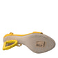 Dolce & Gabbana Yellow Leather DG Heels Sandals Shoes